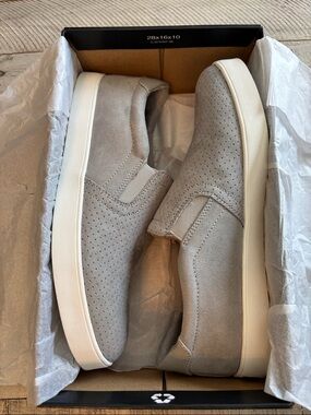 Dr. Scholl's Light Gray Perforated Slip-On Suede Loafers